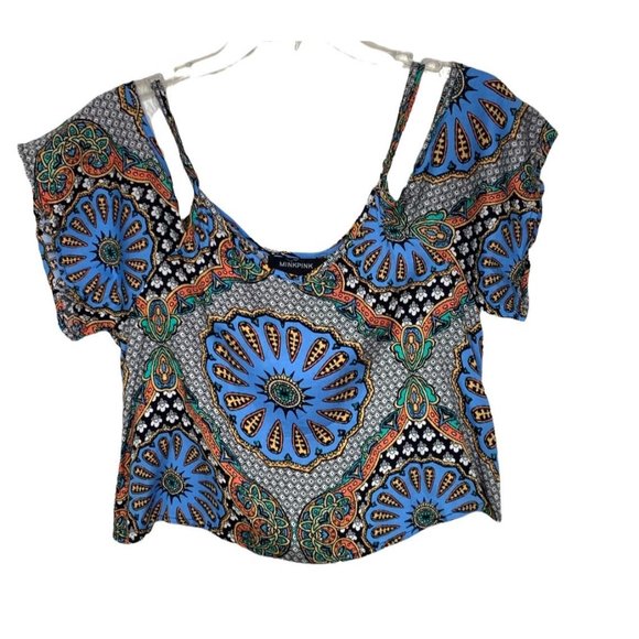 MINKPINK Mandala Cold Shoulder Cropped Tank - Picture 1 of 4